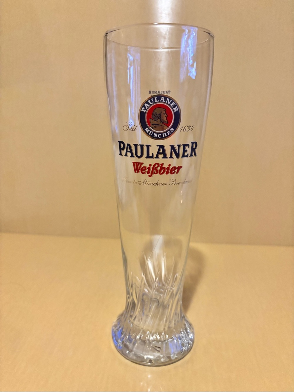 Paulaner Munich Weissbier German Beer Glass.0.5 L. Breweriana.